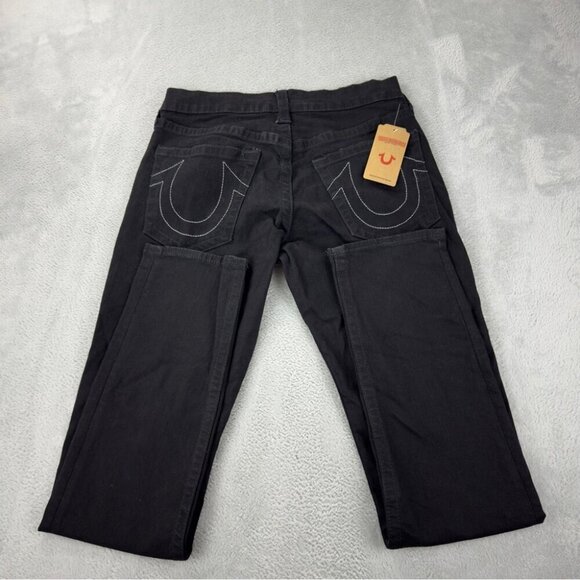 True Religion NWT Men's Size 30x34 Embroidered Zipper Fly Black Denim Jeans - Picture 10 of 10